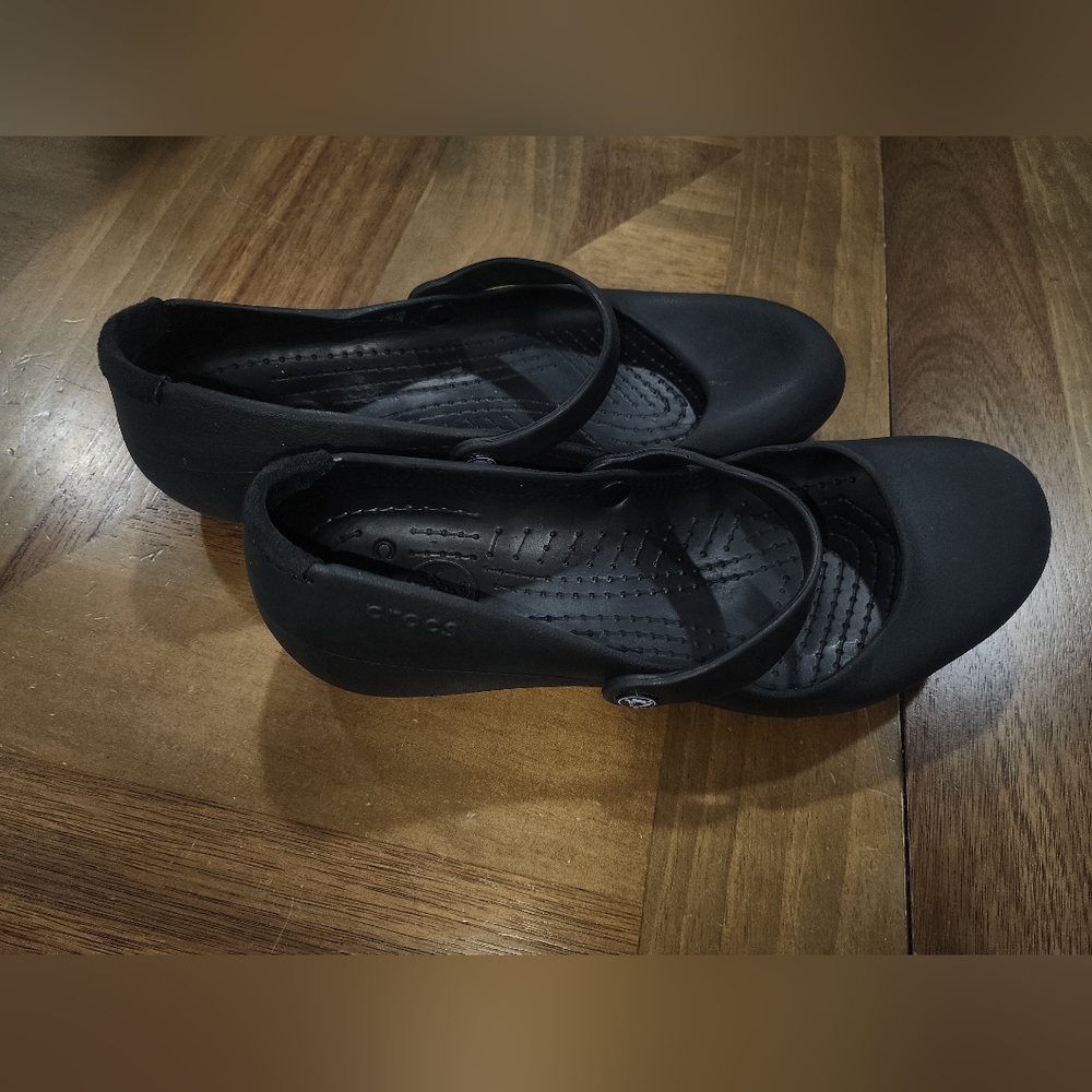 Crocs Slip On Slide On Ballet Flats Mary Janes Black Sz 7 Womens - Picture 4 of 9